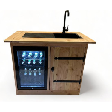 Buitenkeuken Michigan | 70 Liter Koelkast | Met Wasbak | Douglas Hout