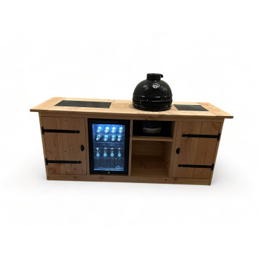 Buitenkeuken Madrid | 70 Liter Koelkast |+ Kamado BBQ | Douglas Hout