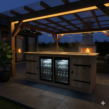 Buitenkeuken Missouri | 70 Liter Koelkast | Met Wasbak | Douglas Hout