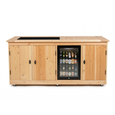 Buitenkeuken Pilsen | Koelkast 70 liter | Douglas Hout | Normale scharnieren | Zwenkwielen