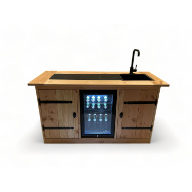 Buitenkeuken Connecticut | 70 Liter Koelkast | Met Wasbak | Douglas Hout