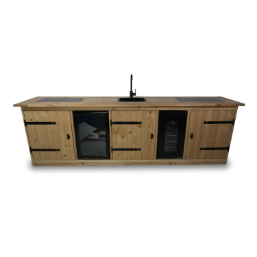 Buitenkeuken Sidney | 70 Liter Koelkast | Wijnkoelkast | Met Wasbak | Douglas Hout