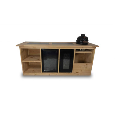 Buitenkeuken Amsterdam | 70 Liter Koelkast | Wijnkoelkast | + Kamado BBQ | Douglas Hout