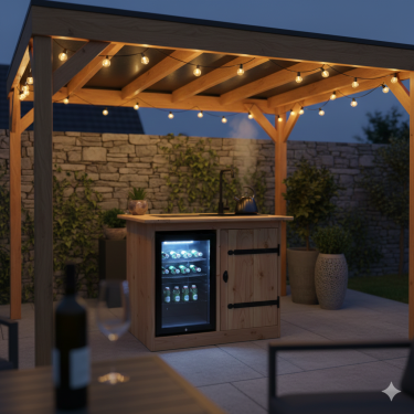 Buitenkeuken Michigan | 70 Liter Koelkast | Met Wasbak | Douglas Hout