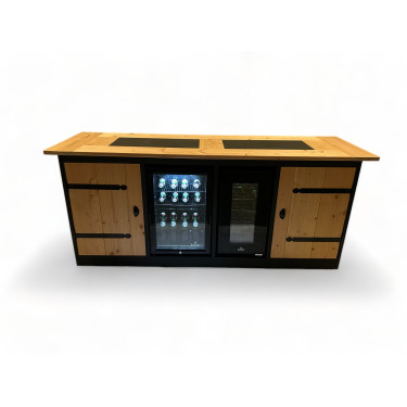 Buitenkeuken New Jersey | 70 Liter Koelkast | Wijnkoelkast | Zwart Omlijst | Douglas Hout