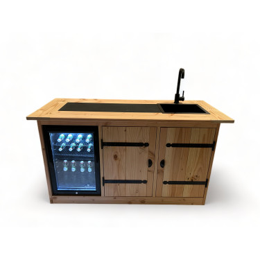 Buitenkeuken Arizona | 70 Liter Koelkast | Met Wasbak | Douglas Hout