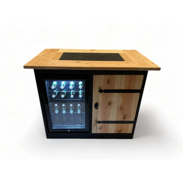 Buitenkeuken Kentucky | 70 Liter Koelkast | Zwart Omlijst | Douglas Hout