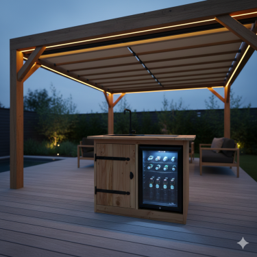 Buitenkeuken Massachusetts | 68 Liter Koelkast | Met Wasbak | Douglas Hout