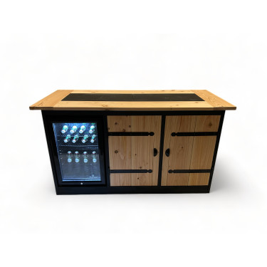 Buitenkeuken Idaho | 70 Liter Koelkast | Zwart Omlijst | Douglas Hout