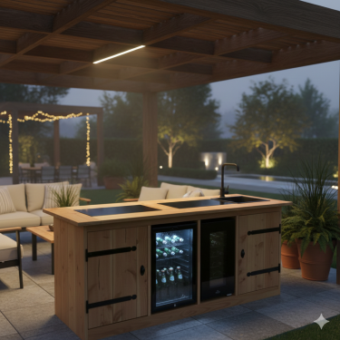 Buitenkeuken New York | 70 Liter Koelkast | Wijnkoelkast | Met Wasbak | Douglas Hout