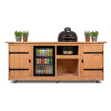 Buitenkeuken Madrid | 70 Liter Koelkast |+ Kamado BBQ | Douglas Hout